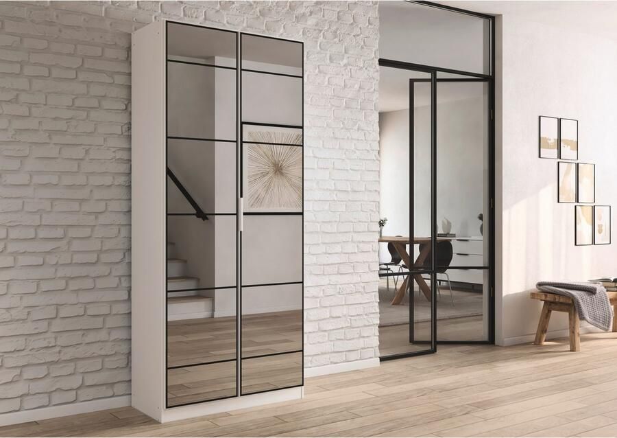 Rauch Draaideurkast Kledingkast Kast Garderobe Slaapkamerkast ACERO Spiegelfront in moderne loft-look MADE IN GERMANY - Foto 12