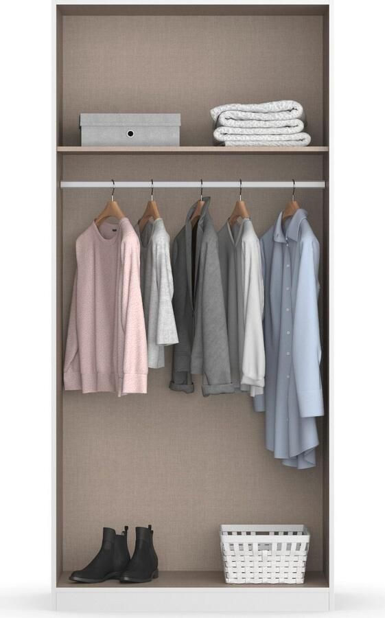 Rauch Kastenset Kledingkast kast garderobe waskast COSTA met spiegel veel ruimte greeploze front en push-to-open functie made in germany - Foto 19