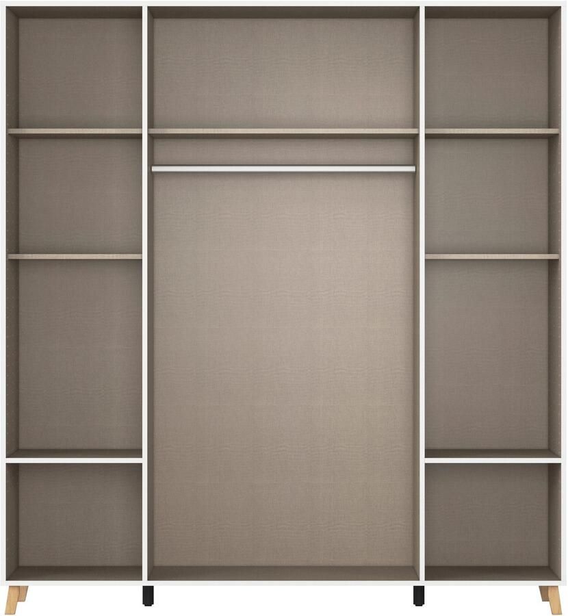 Rauch Draaideurkast Kledingkast kast garderobe waskast SHINJO Grepen en voeten van massief hout met 2 lades MADE IN GERMANY - Foto 13