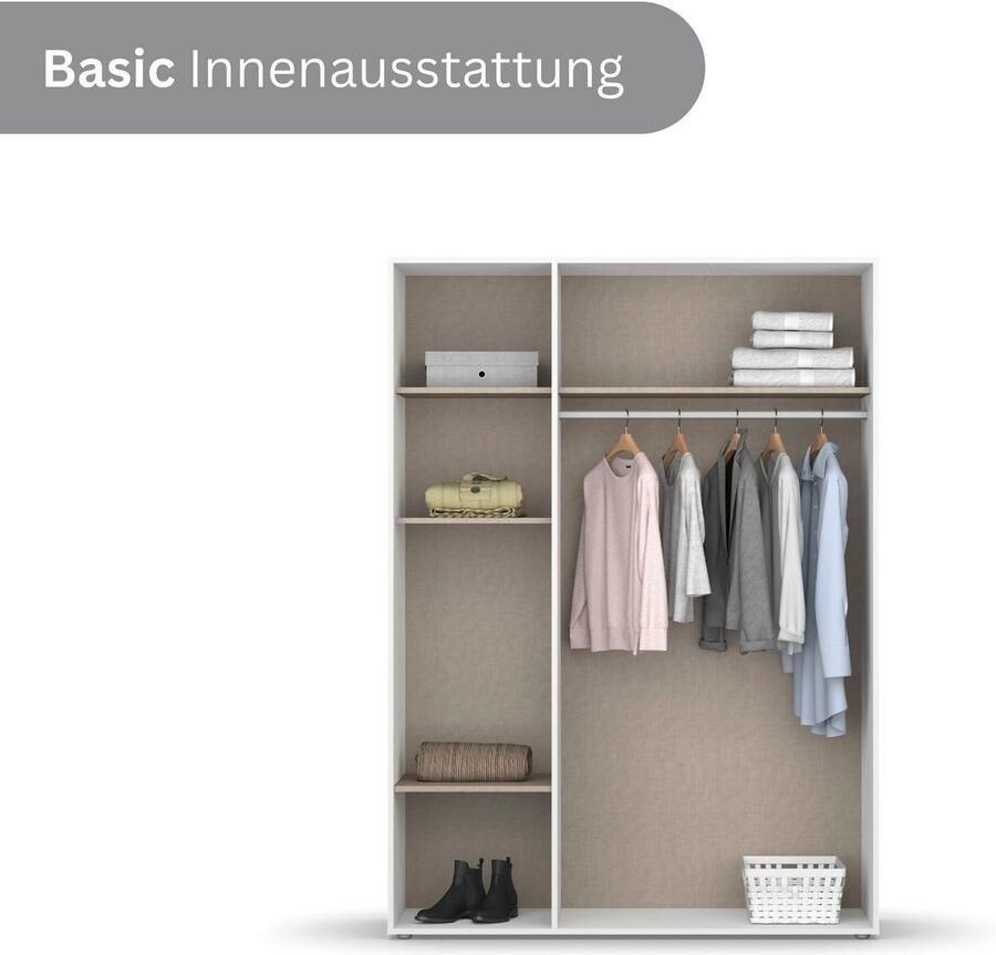 Rauch Draaideurkast Kledingkast kast garderobe waskast SHINJO Grepen en voeten van massief hout veel opbergruimte MADE IN GERMANY - Foto 11