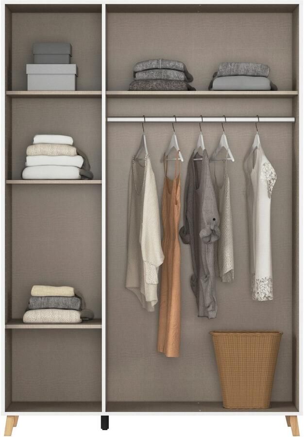 Rauch Draaideurkast Kledingkast kast garderobe waskast SHINJO Grepen en voeten van massief hout veel opbergruimte MADE IN GERMANY - Foto 18