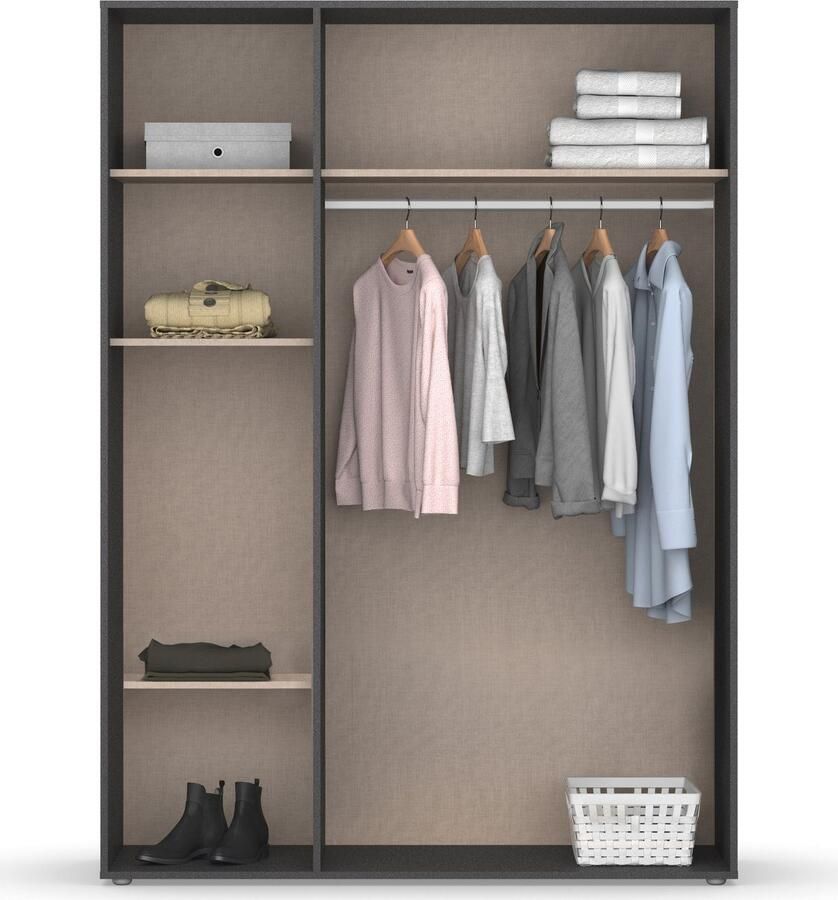 Rauch Draaideurkast Kledingkast Kast Garderobe Wasmand NABILA veel Opbergruimte in 2 breedtes met push-to-open functie bestseller made in germany - Foto 9