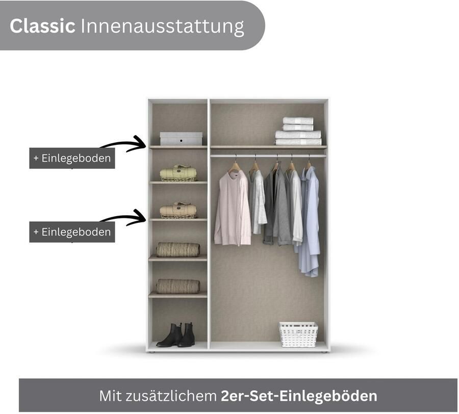 Rauch Draaideurkast Kledingkast kast garderobe waskast SHINJO Grepen en voeten van massief hout veel opbergruimte MADE IN GERMANY - Foto 10