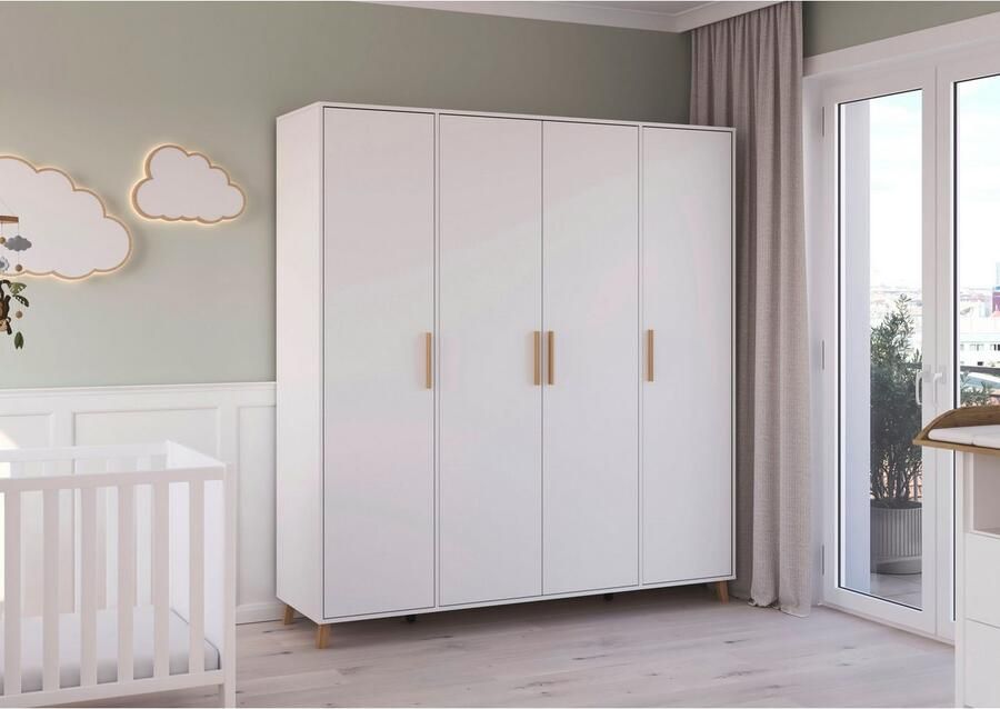 Rauch Draaideurkast Kledingkast kast garderobe waskast SHINJO Grepen en voeten van massief hout veel opbergruimte MADE IN GERMANY - Foto 20