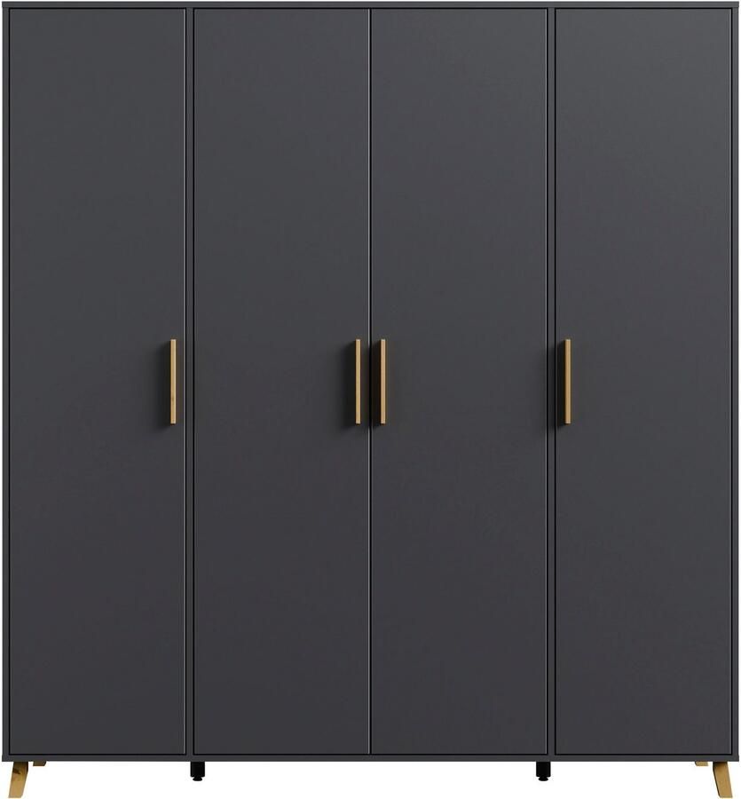 Rauch Draaideurkast Kledingkast kast garderobe waskast SHINJO Grepen en voeten van massief hout veel opbergruimte MADE IN GERMANY - Foto 9