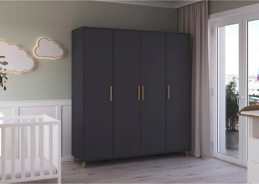 Rauch Draaideurkast Kledingkast kast garderobe waskast SHINJO Grepen en voeten van massief hout veel opbergruimte MADE IN GERMANY - Foto 20