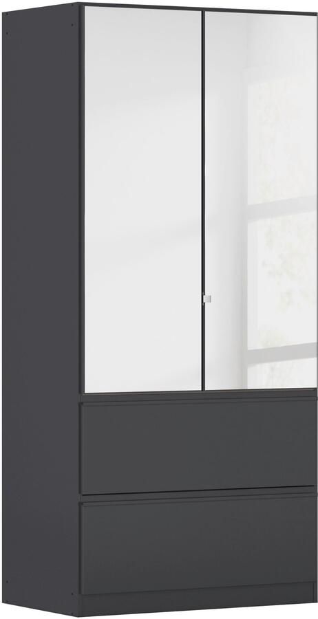 Rauch Draaideurkast Kledingkast Kast Garderobe Wasmand COSTA in 3 Breedtes met spiegel greeploos front en push-to-open functie made in germany