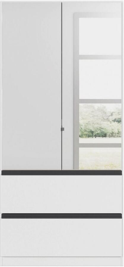 Rauch Draaideurkast Kledingkast Kast Garderobe Wasmand COSTA in 3 Breedtes met spiegel greeploos front en push-to-open functie made in germany - Foto 19