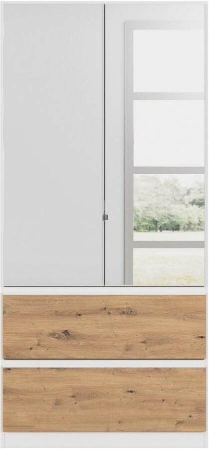 Rauch Draaideurkast Kledingkast Kast Garderobe Wasmand COSTA in 3 Breedtes met spiegel greeploos front en push-to-open functie made in germany - Foto 18