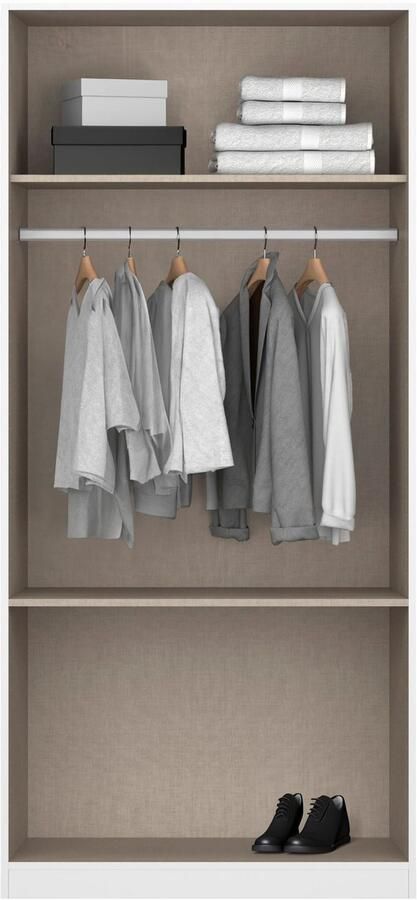 Rauch Draaideurkast Kledingkast Kast Garderobe Wasmand COSTA in 3 Breedtes met spiegel greeploos front en push-to-open functie made in germany - Foto 18