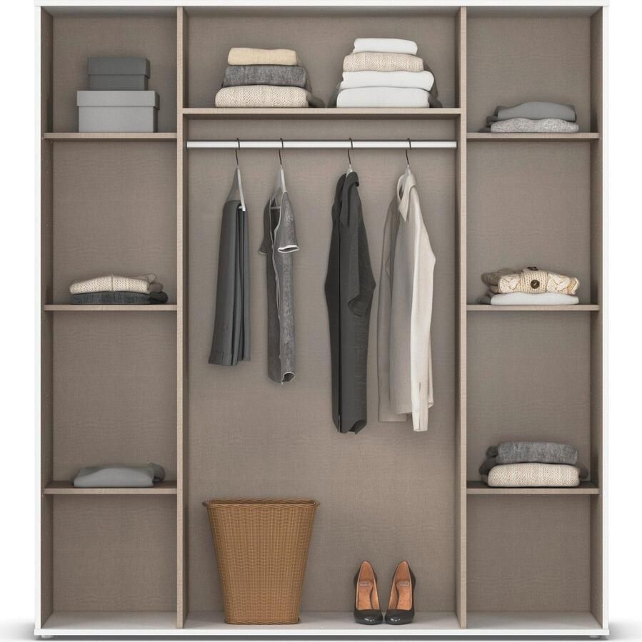 Rauch Draaideurkast Kledingkast Kast Garderobe Wasmand ESSEA 4-deurs Breedte 168 cm met 4 lades en moderne grepen MADE IN GERMANY - Foto 6