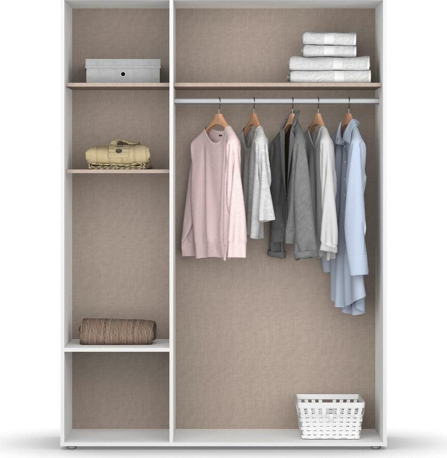 Rauch Draaideurkast Kledingkast kast garderobe waskast SHINJO Grepen en voeten van massief hout met 2 lades MADE IN GERMANY - Foto 11