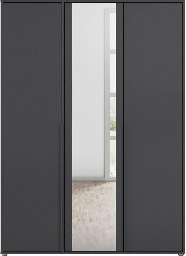 Rauch Draaideurkast Kledingkast Kast Garderobe Wasmand NAGATA met Spiegel und modernen stangengriffen in graumetallic topseller made in germany - Foto 14