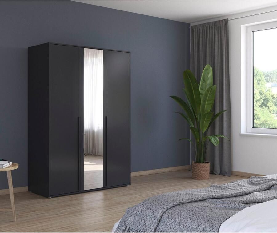 Rauch Draaideurkast Kledingkast Kast Garderobe Wasmand NAGATA met Spiegel und modernen stangengriffen in graumetallic topseller made in germany - Foto 12