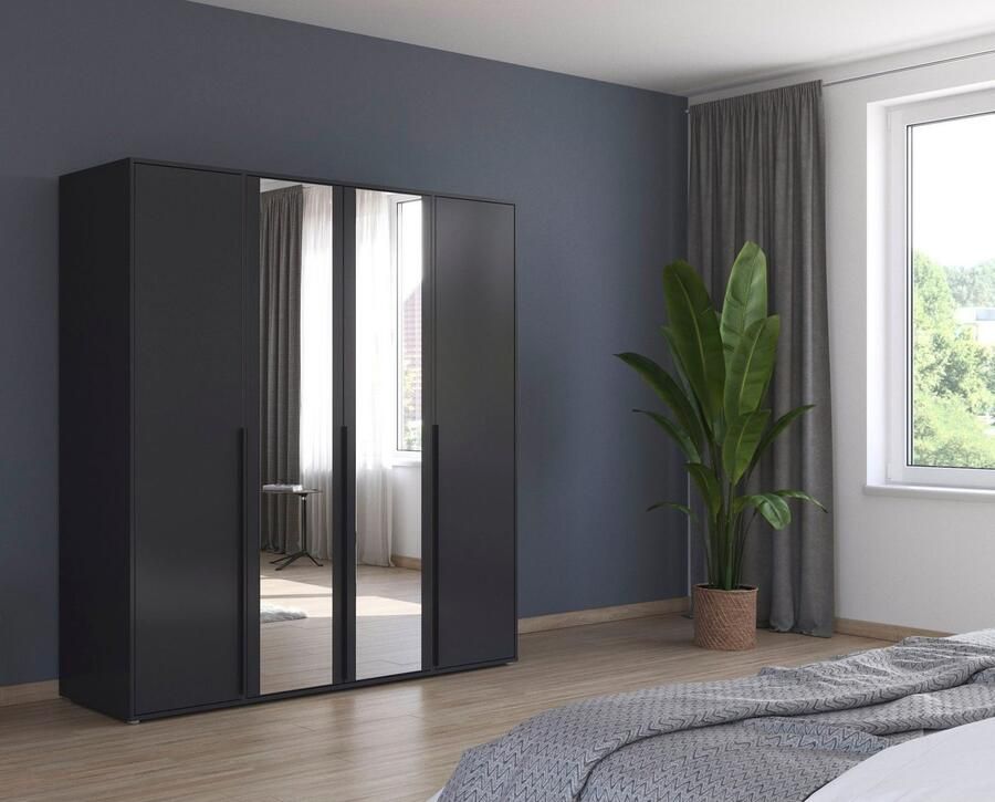 Rauch Draaideurkast Kledingkast Kast Garderobe Wasmand NAGATA met Spiegel und modernen stangengriffen in graumetallic topseller made in germany - Foto 13