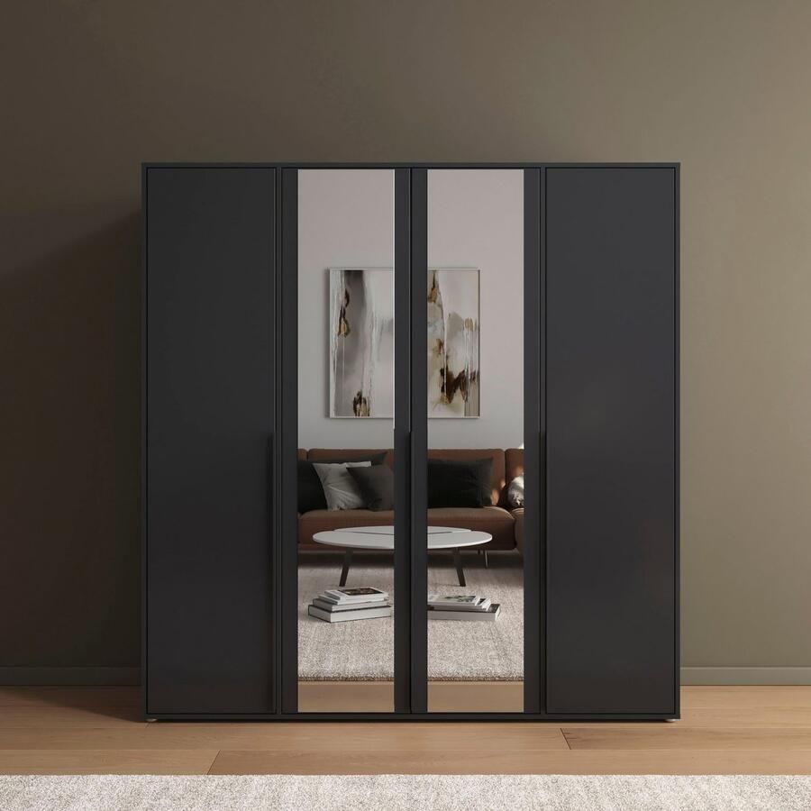 Rauch Draaideurkast Kledingkast Kast Garderobe Wasmand NAGATA met Spiegel und modernen stangengriffen in graumetallic topseller made in germany - Foto 7