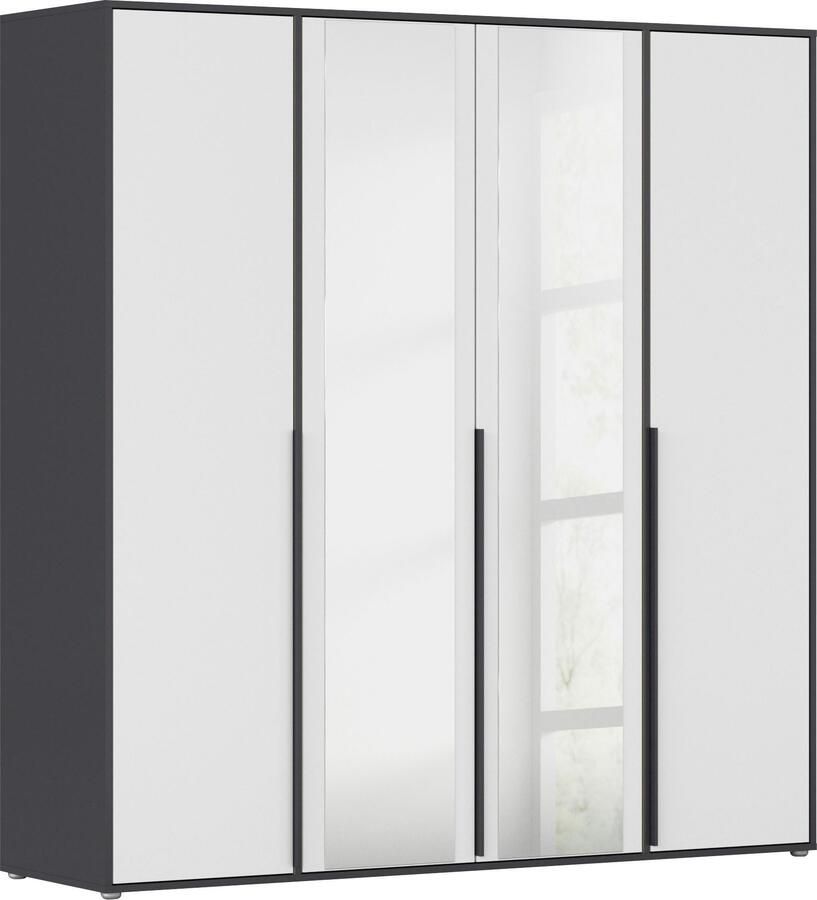 Rauch Draaideurkast Kledingkast Kast Garderobe Wasmand NAGATA met Spiegel und modernen stangengriffen in graumetallic topseller made in germany - Foto 18