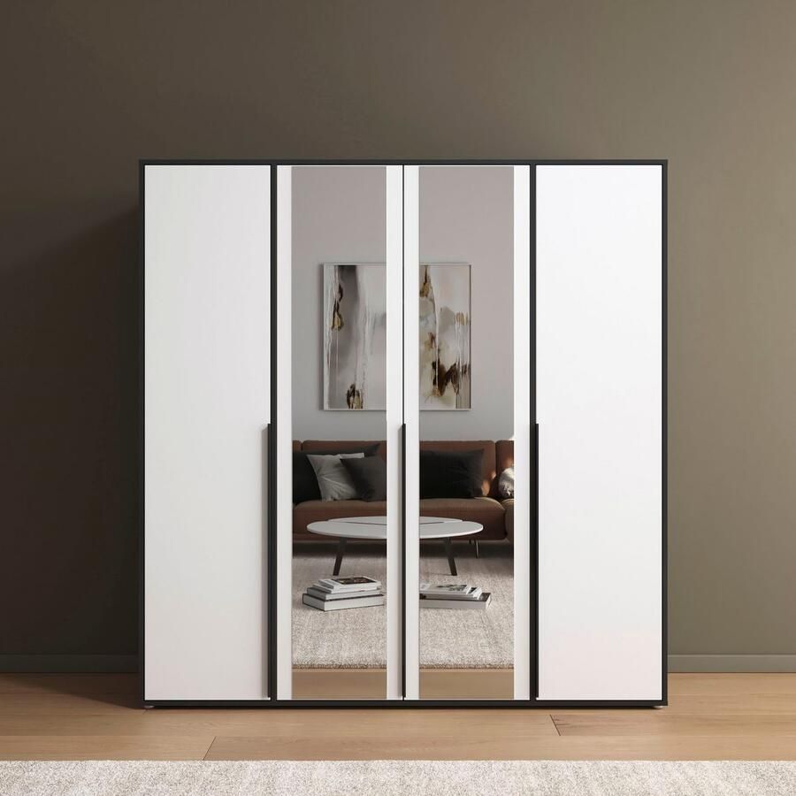 Rauch Draaideurkast Kledingkast Kast Garderobe Wasmand NAGATA met Spiegel und modernen stangengriffen in graumetallic topseller made in germany - Foto 7