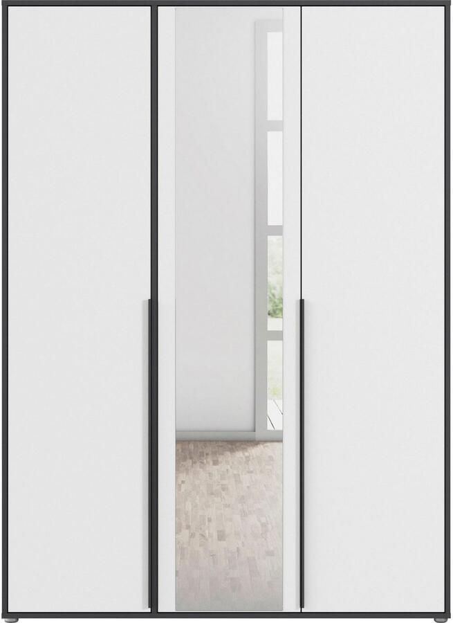 Rauch Draaideurkast Kledingkast Kast Garderobe Wasmand NAGATA met Spiegel und modernen stangengriffen in graumetallic topseller made in germany - Foto 14