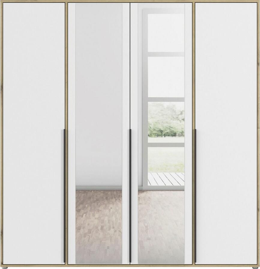 Rauch Draaideurkast Kledingkast Kast Garderobe Wasmand NAGATA met Spiegel und modernen stangengriffen in graumetallic topseller made in germany - Foto 8