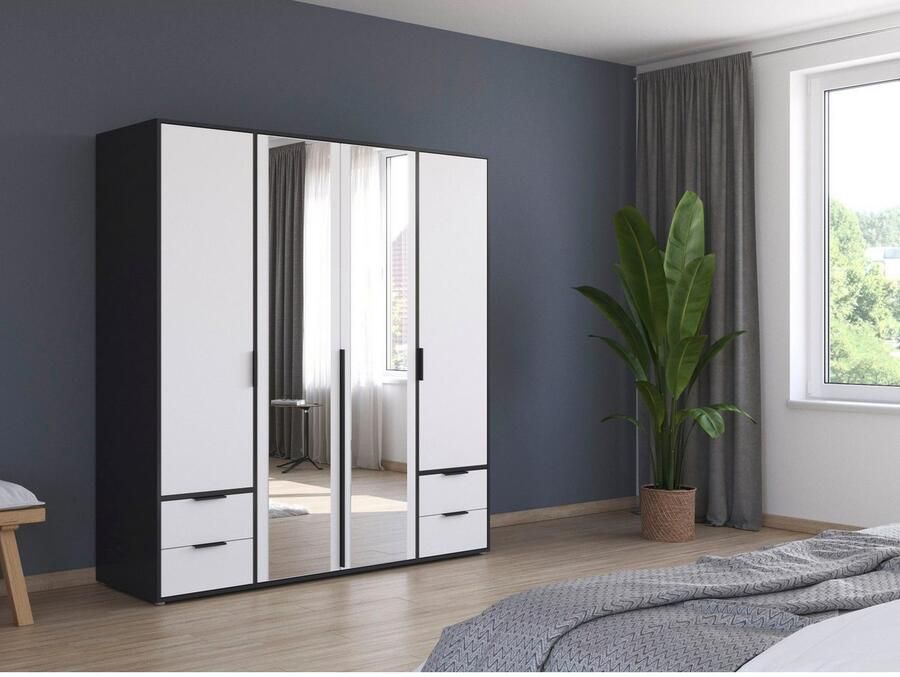 Rauch Draaideurkast Kledingkast Kast Garderobe Wasmand NAGATA met Spiegel und schubladen sowie stangengriffen topseller made in germany - Foto 16