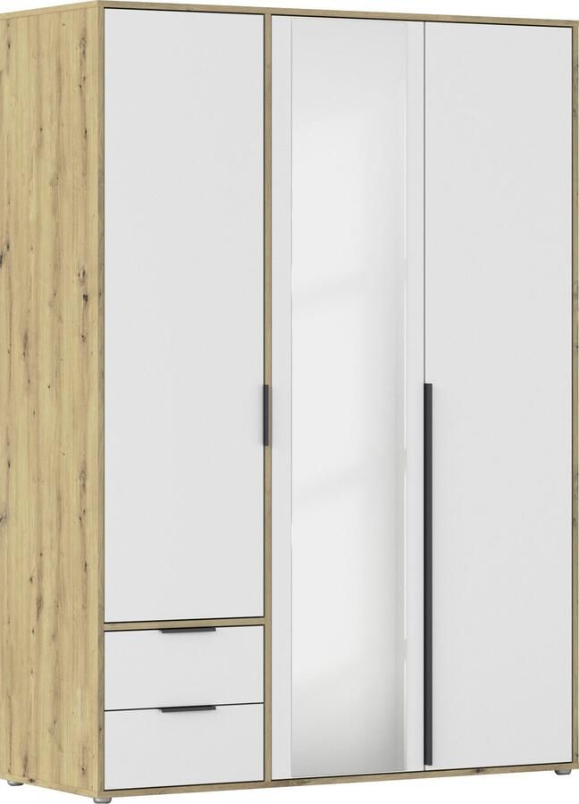 Rauch Draaideurkast Kledingkast Kast Garderobe Wasmand NAGATA met Spiegel und schubladen sowie stangengriffen topseller made in germany