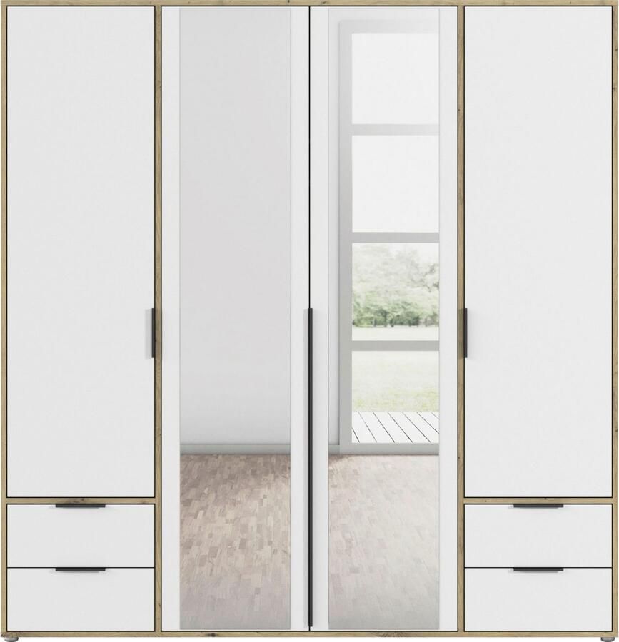 Rauch Draaideurkast Kledingkast Kast Garderobe Wasmand NAGATA met Spiegel und schubladen sowie stangengriffen topseller made in germany - Foto 8