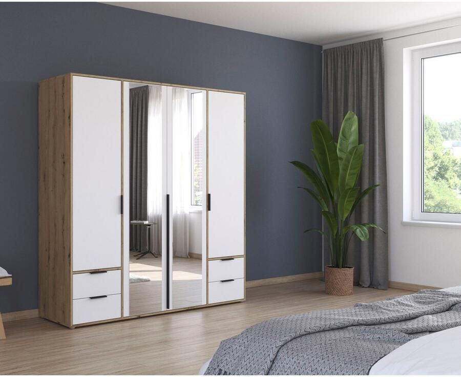 Rauch Draaideurkast Kledingkast Kast Garderobe Wasmand NAGATA met Spiegel und schubladen sowie stangengriffen topseller made in germany - Foto 13