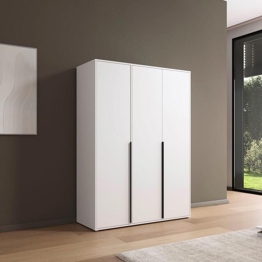 Rauch Draaideurkast Kledingkast Kast Garderobe Wasmand NAGATA veel Opbergruimte met moderne stanggrepen in grijs metallic topseller made in germany - Foto 6