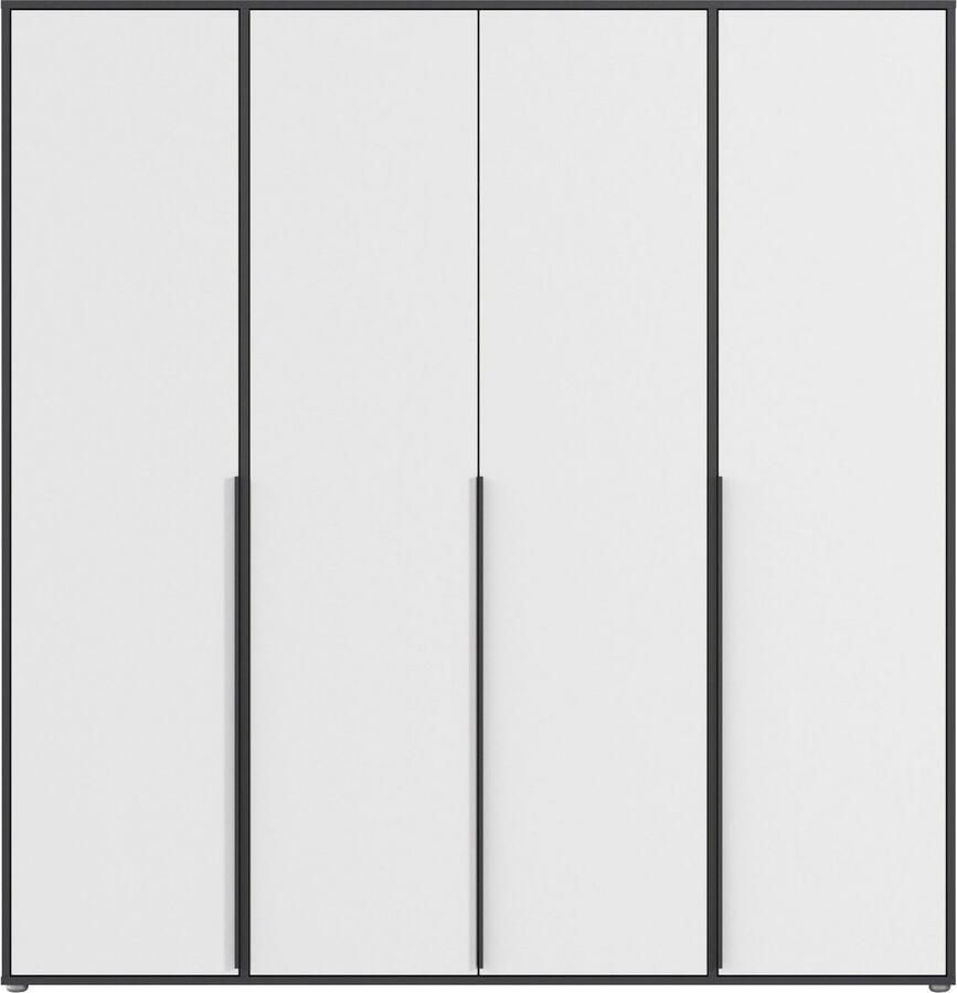 Rauch Draaideurkast Kledingkast Kast Garderobe Wasmand NAGATA veel Opbergruimte met moderne stanggrepen in grijs metallic topseller made in germany - Foto 17