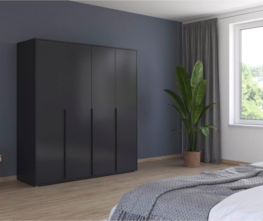 Rauch Draaideurkast Kledingkast Kast Garderobe Wasmand NAGATA veel Opbergruimte met moderne stanggrepen in grijs metallic topseller made in germany - Foto 13