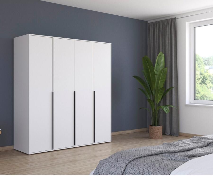 Rauch Draaideurkast Kledingkast Kast Garderobe Wasmand NAGATA veel Opbergruimte met moderne stanggrepen in grijs metallic topseller made in germany - Foto 13