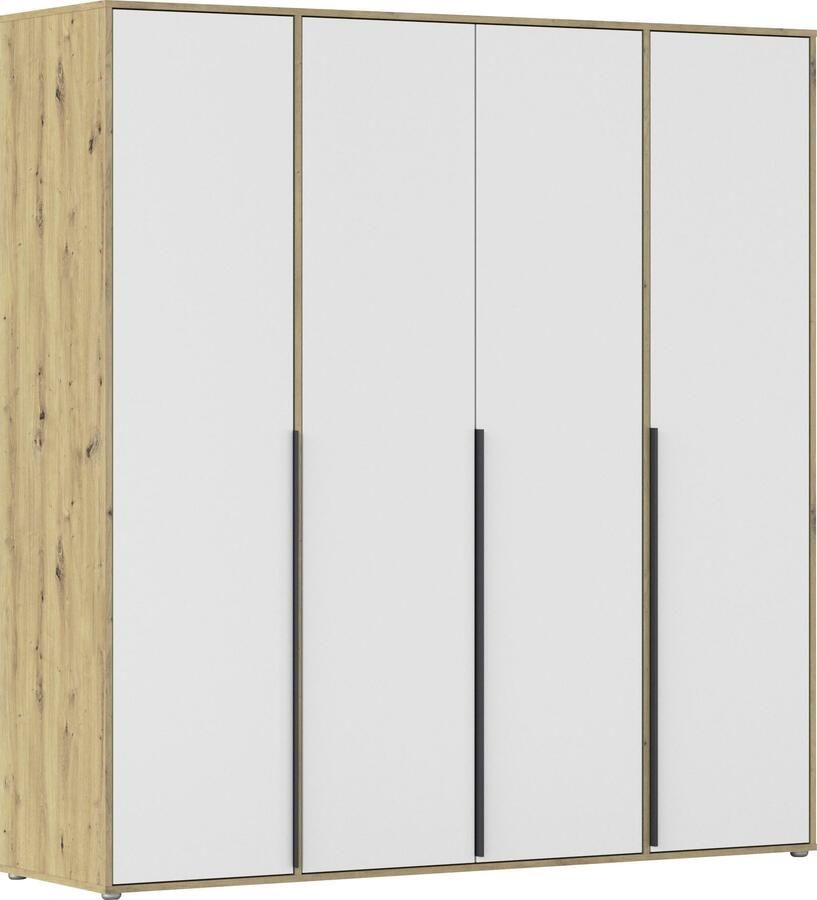 Rauch Draaideurkast Kledingkast Kast Garderobe Wasmand NAGATA veel Opbergruimte met moderne stanggrepen in grijs metallic topseller made in germany - Foto 18