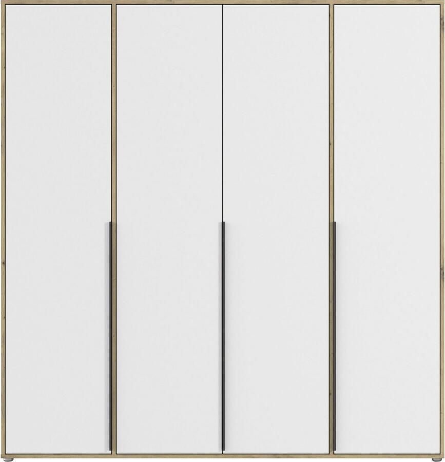 Rauch Draaideurkast Kledingkast Kast Garderobe Wasmand NAGATA veel Opbergruimte met moderne stanggrepen in grijs metallic topseller made in germany - Foto 8