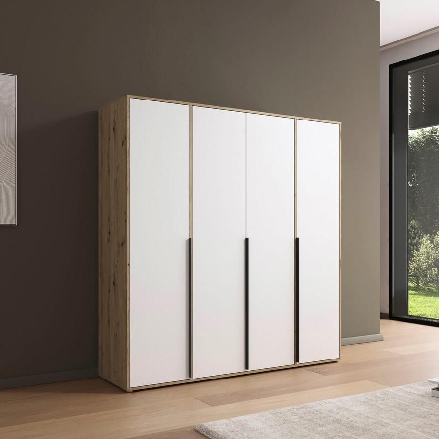 Rauch Draaideurkast Kledingkast Kast Garderobe Wasmand NAGATA veel Opbergruimte met moderne stanggrepen in grijs metallic topseller made in germany - Foto 6