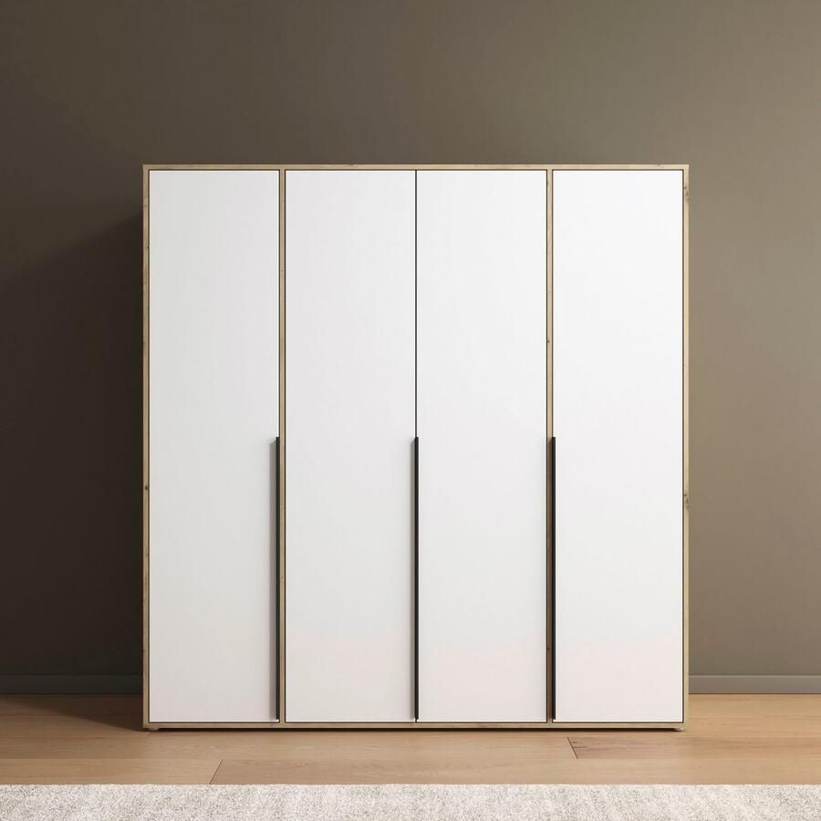 Rauch Draaideurkast Kledingkast Kast Garderobe Wasmand NAGATA veel Opbergruimte met moderne stanggrepen in grijs metallic topseller made in germany - Foto 7