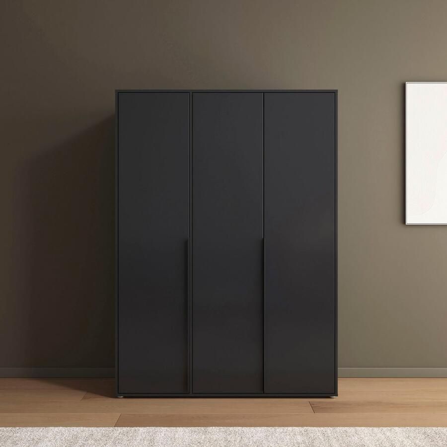 Rauch Draaideurkast Kledingkast Kast Garderobe Wasmand NAGATA veel Opbergruimte met moderne stanggrepen in grijs metallic topseller made in germany - Foto 7