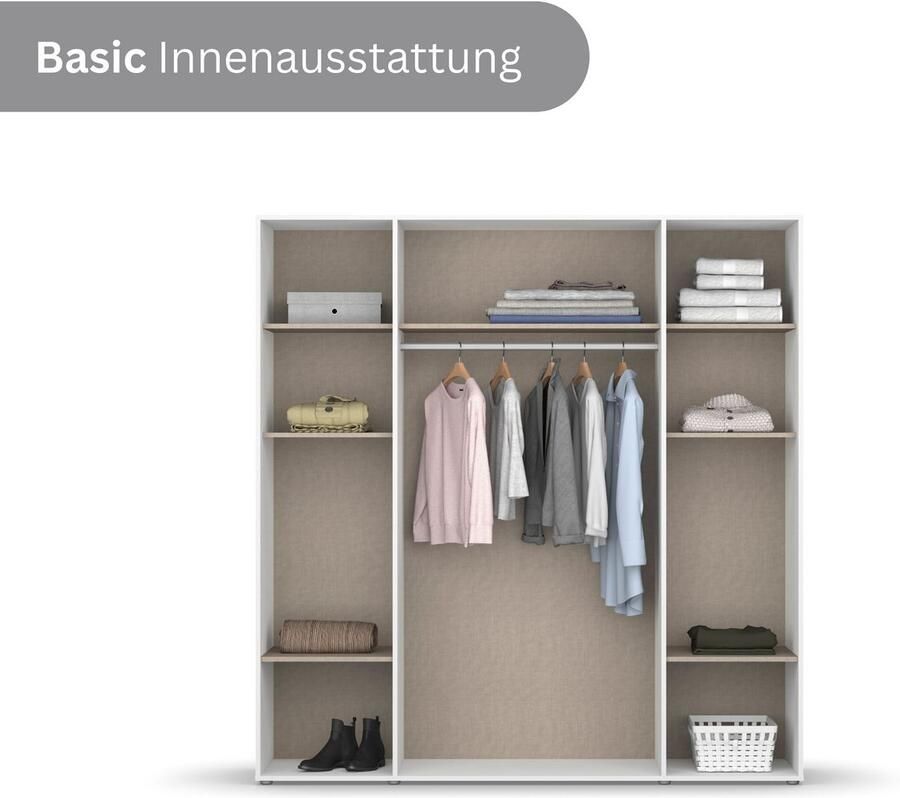 Rauch Draaideurkast Kledingkast Kast Garderobe Wasmand NABILA veel Opbergruimte in 2 breedtes met push-to-open functie bestseller made in germany - Foto 11