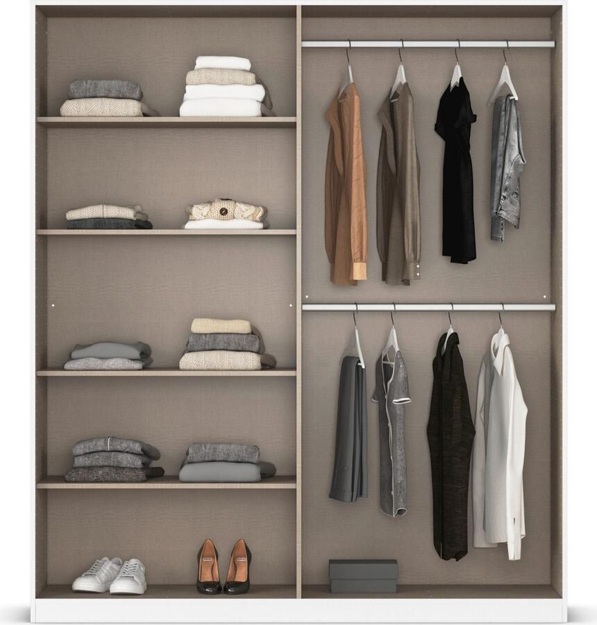 Rauch Draaideurkast Kledingkast kast garderobe AGORDO met decor- of hoogglansfront doordachte binnenuitrusting in 7 breedtes en 2 hoogtes made in germany - Foto 16