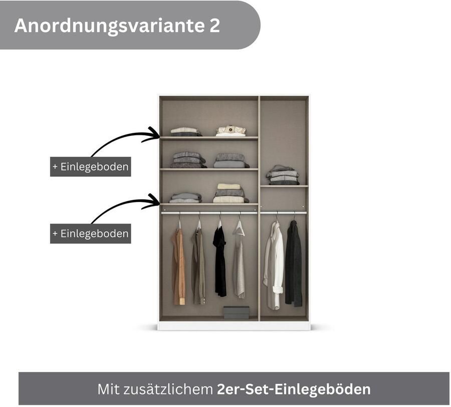 Rauch Draaideurkast Kledingkasten kast garderobe AGORDO met glazen front doordachte binnenuitrusting in 6 breedtes en 2 hoogtes made in germany - Foto 14