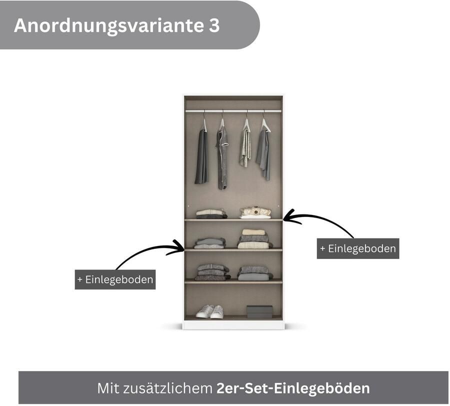 Rauch Draaideurkast Kledingkast garderobe AGORDO TOPSELLER slaapkamer doordachte binnenuitrusting in 7 breedtes en 2 hoogtes made in germany - Foto 19