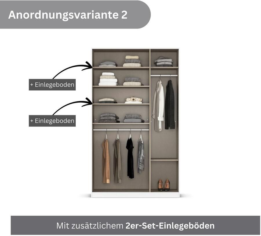 Rauch Draaideurkast Kledingkasten kast garderobe AGORDO met glazen front doordachte binnenuitrusting in 6 breedtes en 2 hoogtes made in germany - Foto 14