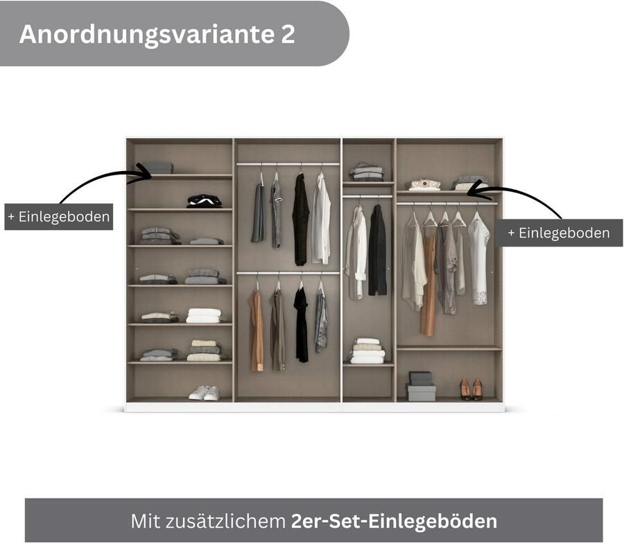 Rauch Draaideurkast Kledingkasten kast garderobe AGORDO met glazen front doordachte binnenuitrusting in 6 breedtes en 2 hoogtes made in germany - Foto 14