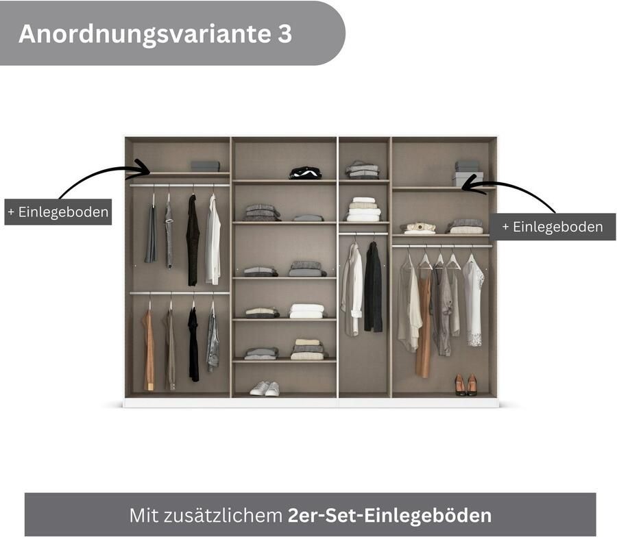 Rauch Draaideurkast Kledingkasten kast garderobe AGORDO met glazen front doordachte binnenuitrusting in 6 breedtes en 2 hoogtes made in germany - Foto 15