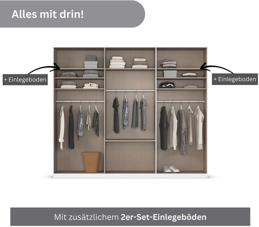 Rauch Draaideurkast Kledingkasten kast garderobe AGORDO met glazen front - Foto 12