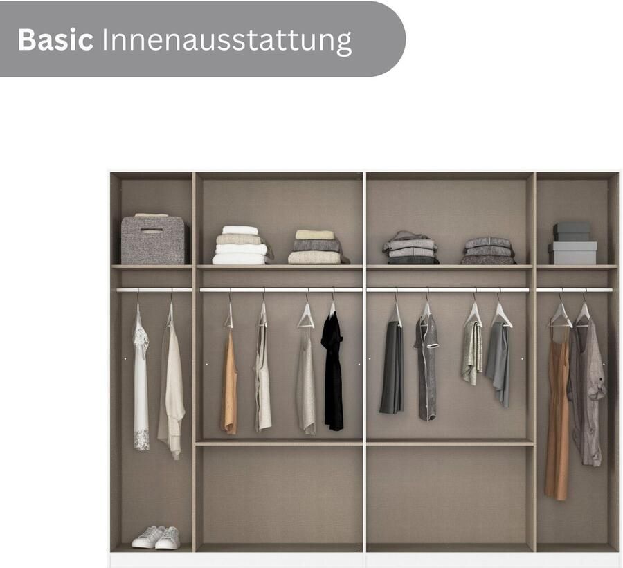 Rauch Draaideurkast Kledingkast kast garderobe garderobekast MAINZ greeploze front buitendeuren met push-to-open functie made in germany - Foto 7