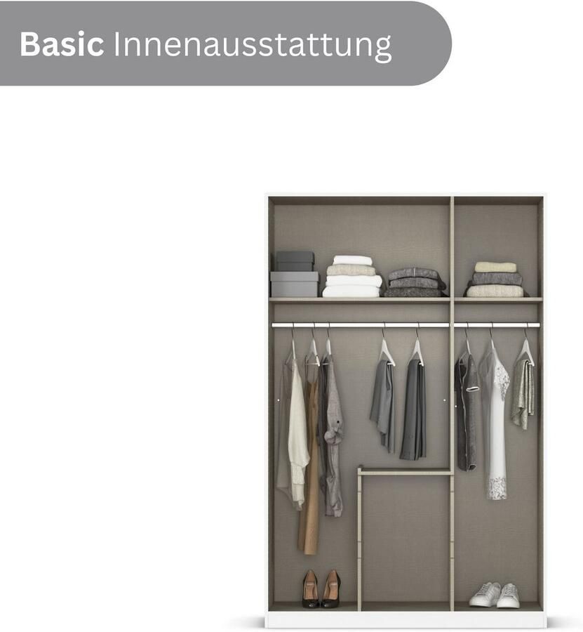 Rauch Draaideurkast Kledingkast kast garderobe garderobekast MAINZ greeploze front buitendeuren met push-to-open functie made in germany - Foto 6