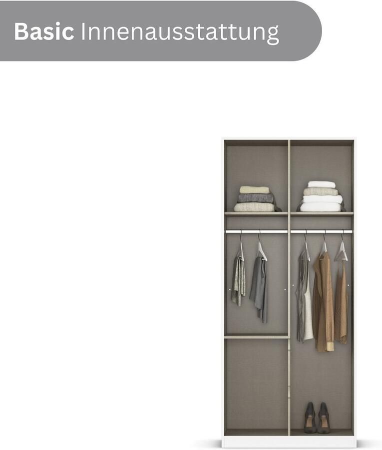 Rauch Draaideurkast Kledingkast kast garderobe garderobekast MAINZ greeploze front buitendeuren met push-to-open functie made in germany - Foto 15