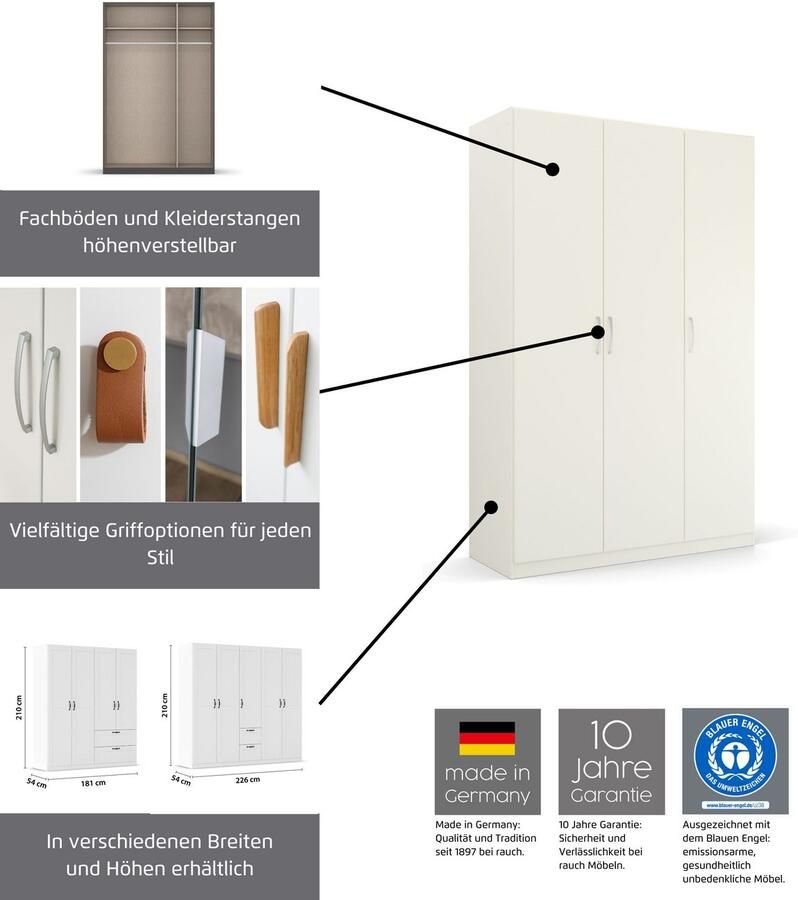 Rauch Draaideurkast Homey by Quadra Spin met greeplussen van zacht cognacbruin leer - Foto 6