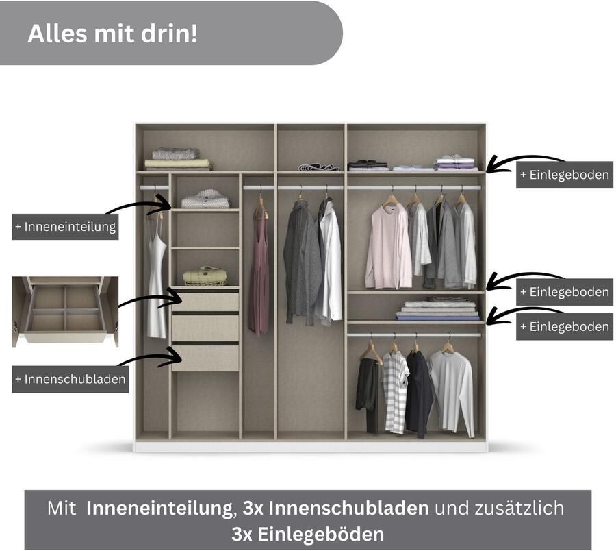 Rauch Draaideurkast Kledingkast kast garderobe TOPSELLER OTELI incl. binnenindeling - Foto 8